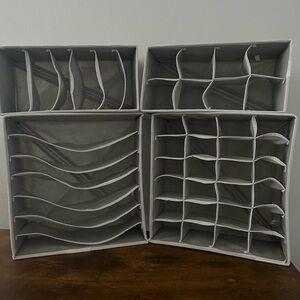 Gray Fabric Drawer Organizer Set